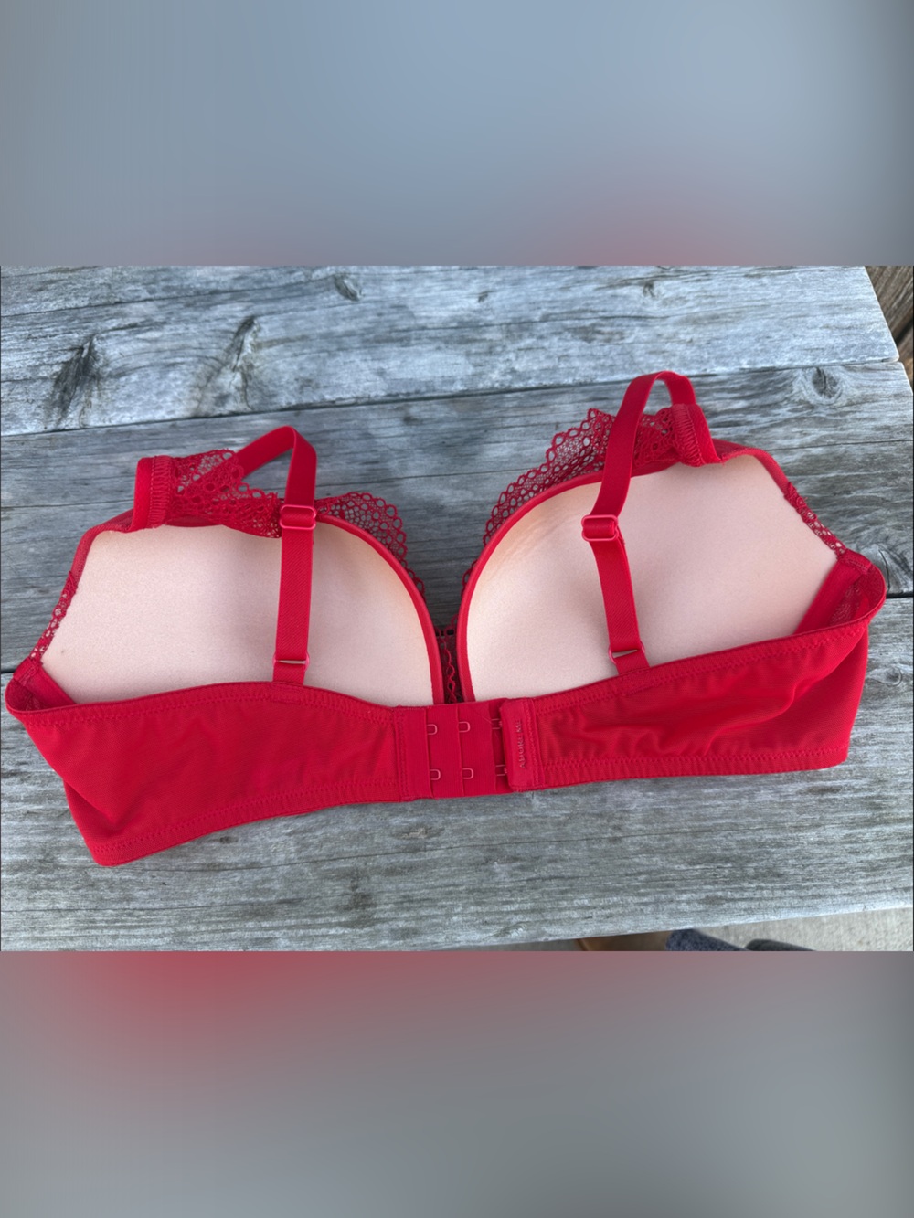 Adore Me Sexy Red Lace Underwire Push Up Bra 34D Elegant Night Out Romantic - Picture 3 of 10